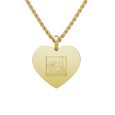 14k Yellow Gold Medium Heart Shaped Memory Charm Pendant